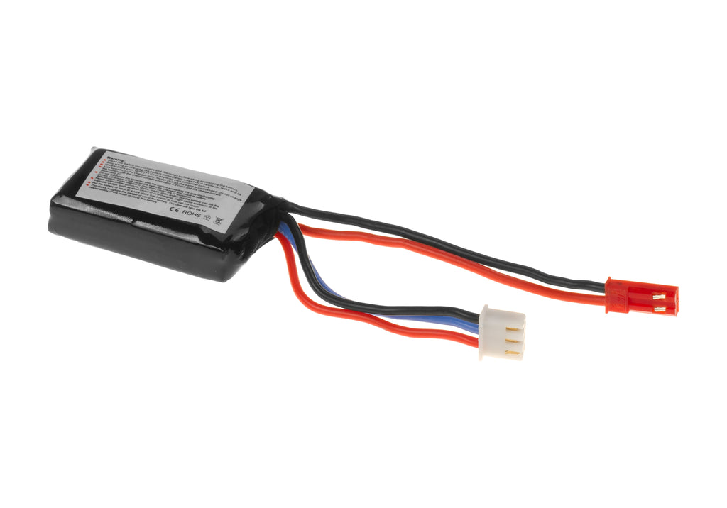 VB Power 7.4V LiPo Mini-Akku Seitenansicht mit Kabel