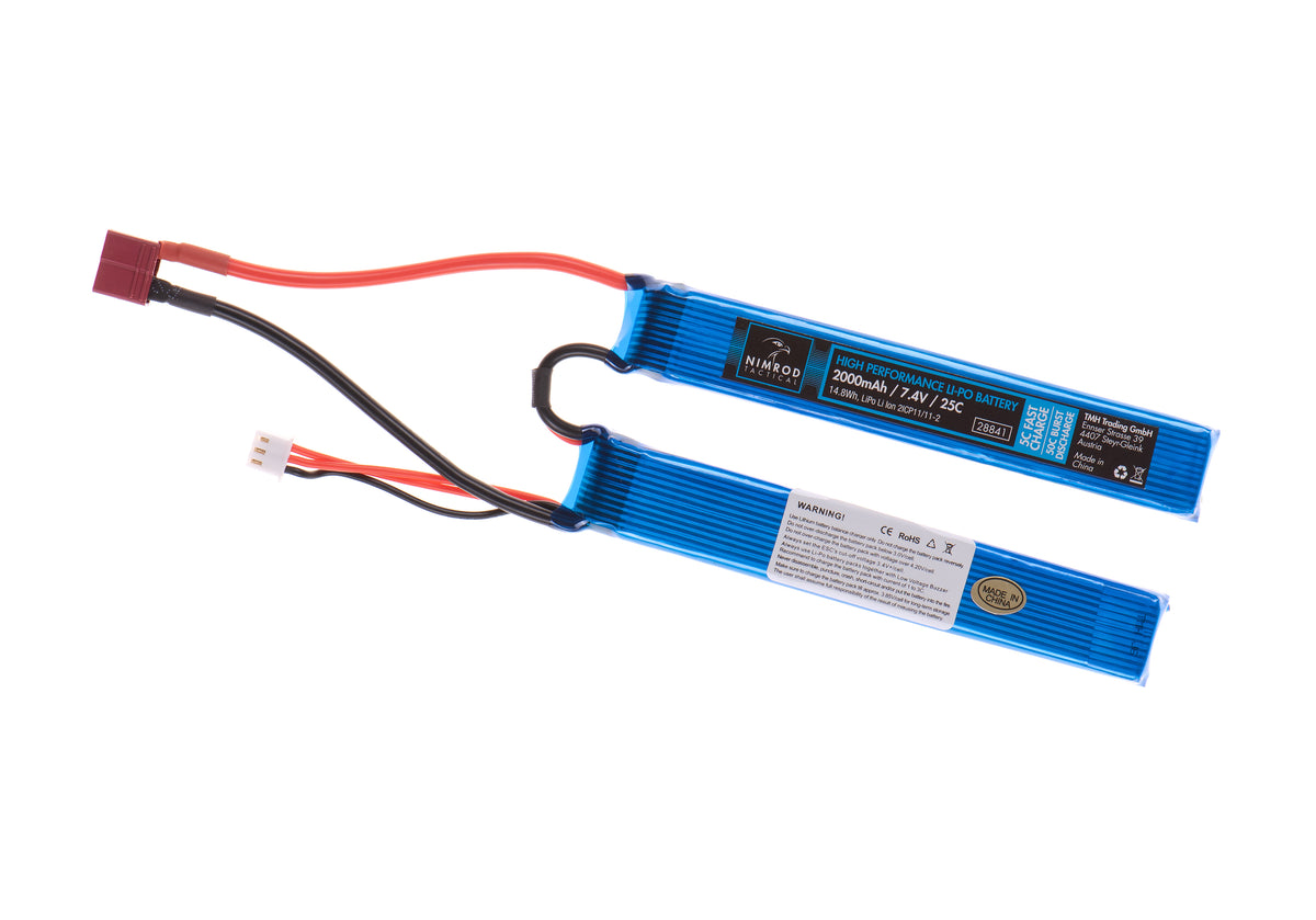 Nimrod LiPo Akku 7.4V 2000mAh 25C Twin Type mit T-Plug Stecker