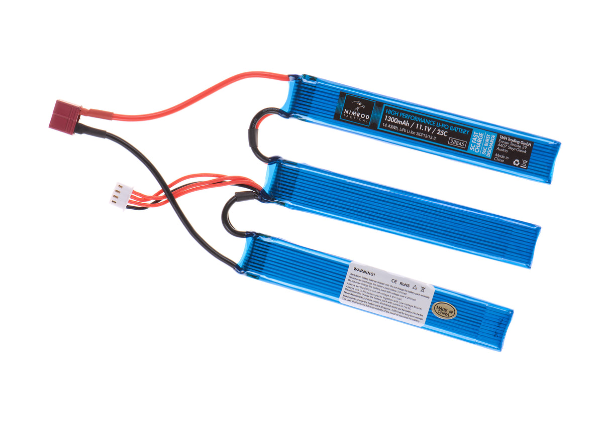 Nimrod LiPo Akku 11.1V 1300mAh 25C Split Type mit T-Plug Stecker