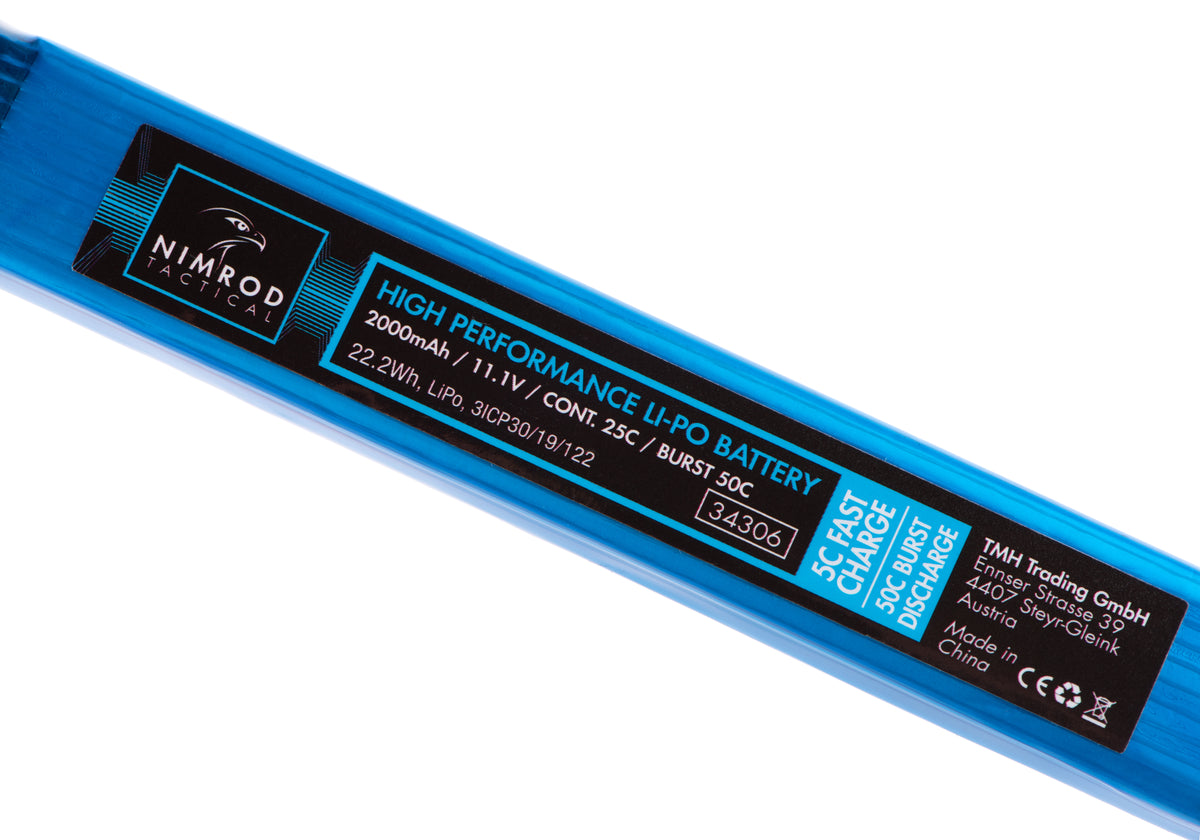 Nimrod 11.1V 2000mAh Airsoft AEG Akku T-Plug Deans Anschluss Detail