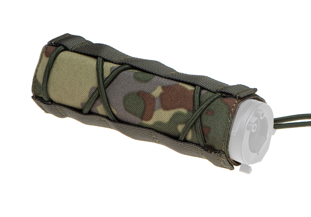 Invader Gear Suppressor Cover 14cm in Flecktarn, Cordura mit Bungee-Schnürung, Detailansicht 2