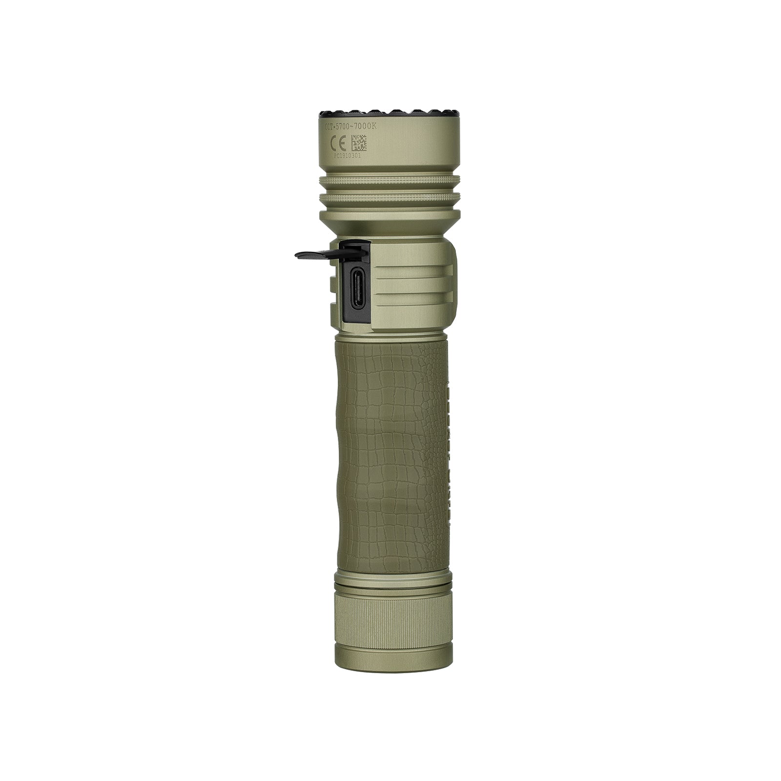Olight Seeker Ultra rutschfeste Griffstruktur, Detailaufnahme