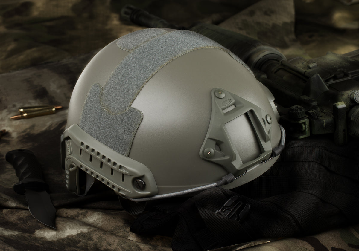 Emerson FAST Helmet MH Replica in Foliage Green, Detailaufnahme der NVG-Frontaufnahme