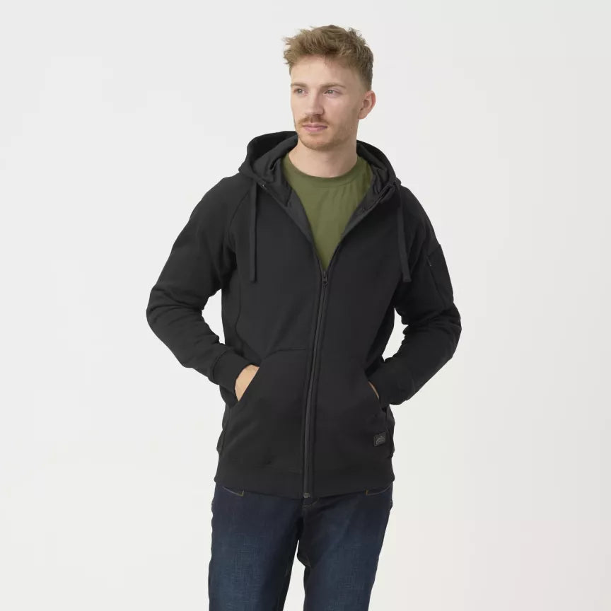 Urban Hoodie Lite Fullzip Schwarz Rückseite