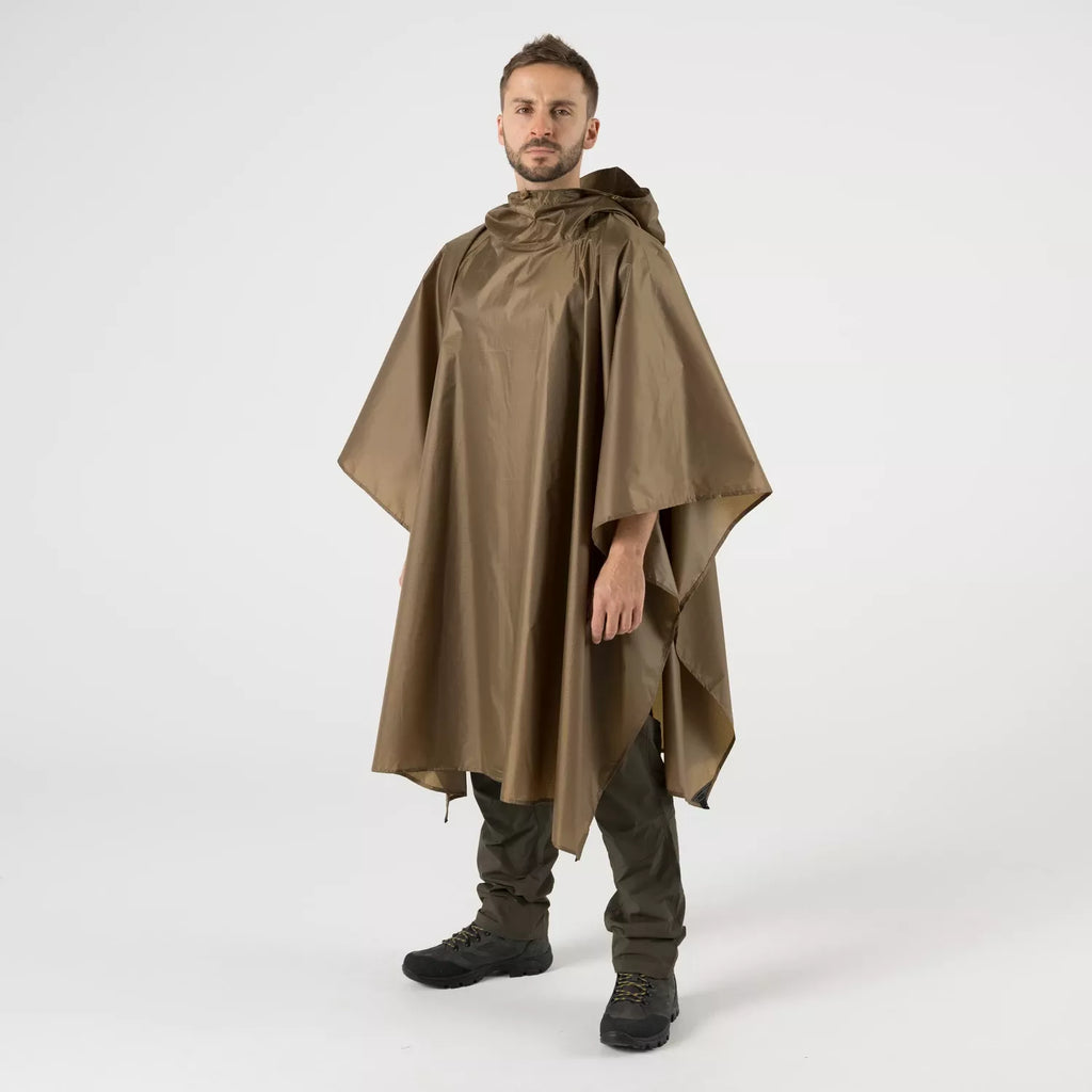 Lightweight Poncho Coyote Detail Naht