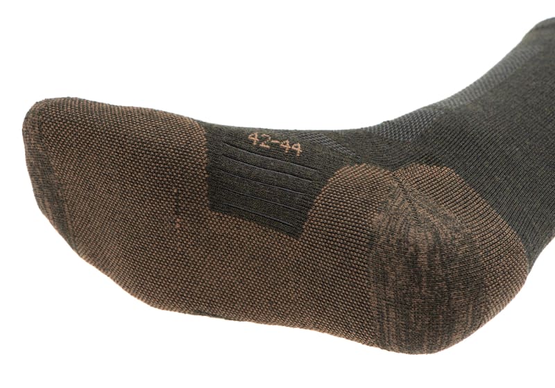 Clawgear Merino Crew Socks Oliv Detail Strickstruktur