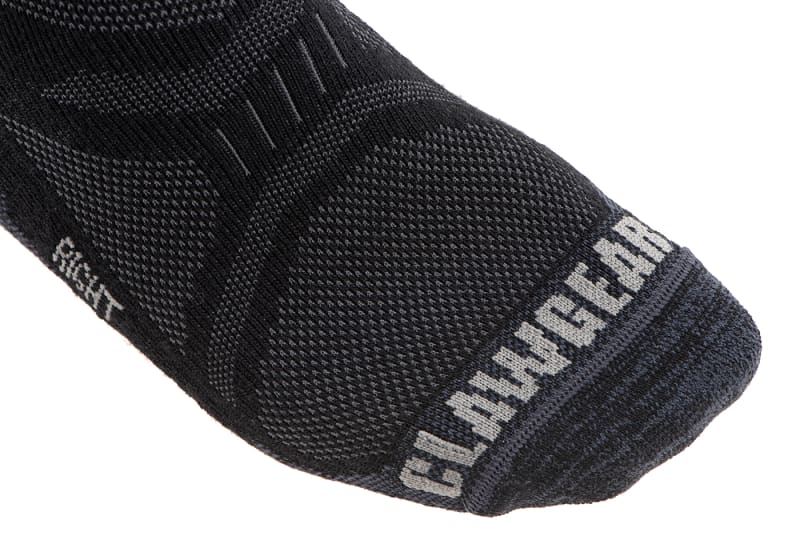 Clawgear Merino Crew Socks Schwarz Ferse und Zeh