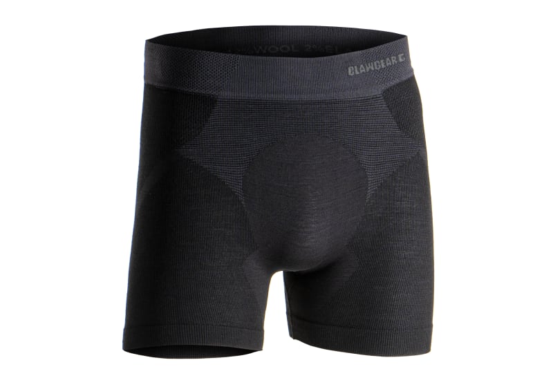 Clawgear Merino Seamless Boxer Schwarz, nahtlose Merino Boxershorts