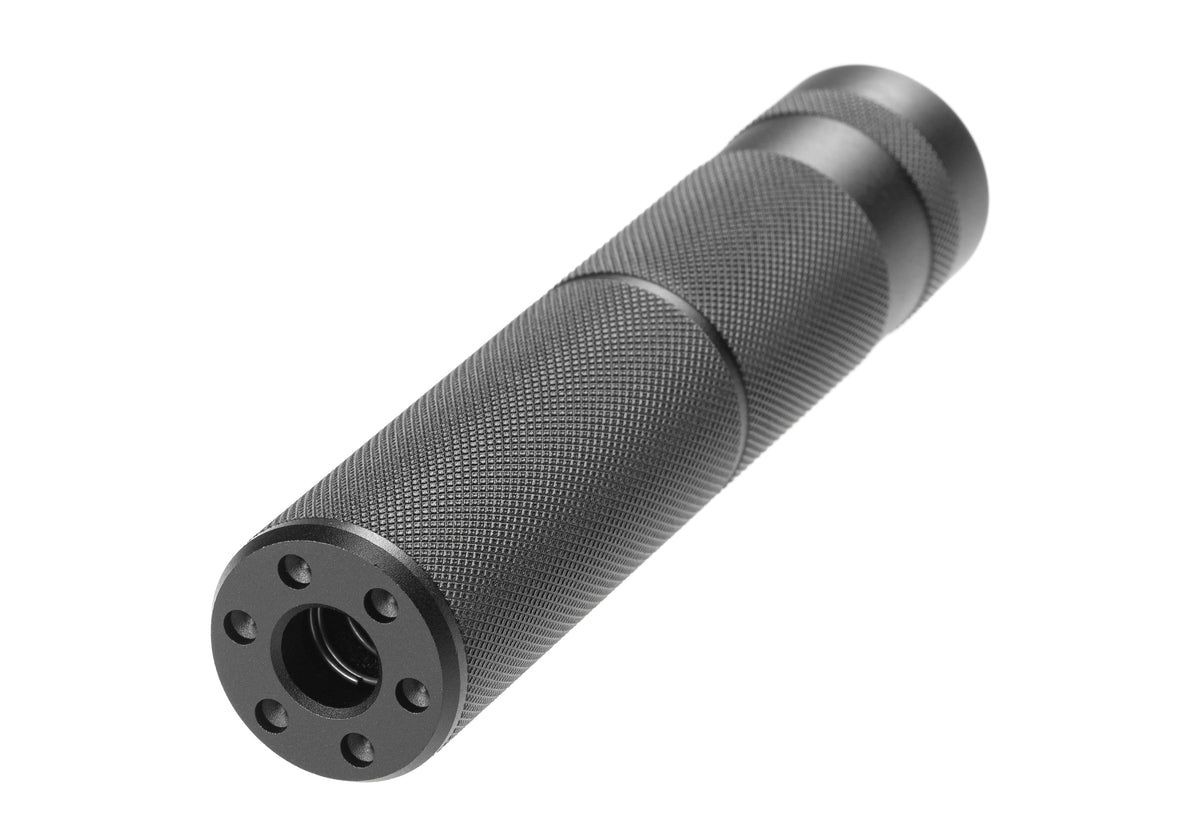 Pirate Arms Silencer V4 155x30mm, Frontkappe mit acht Bohrungen um die Austrittsöffnung