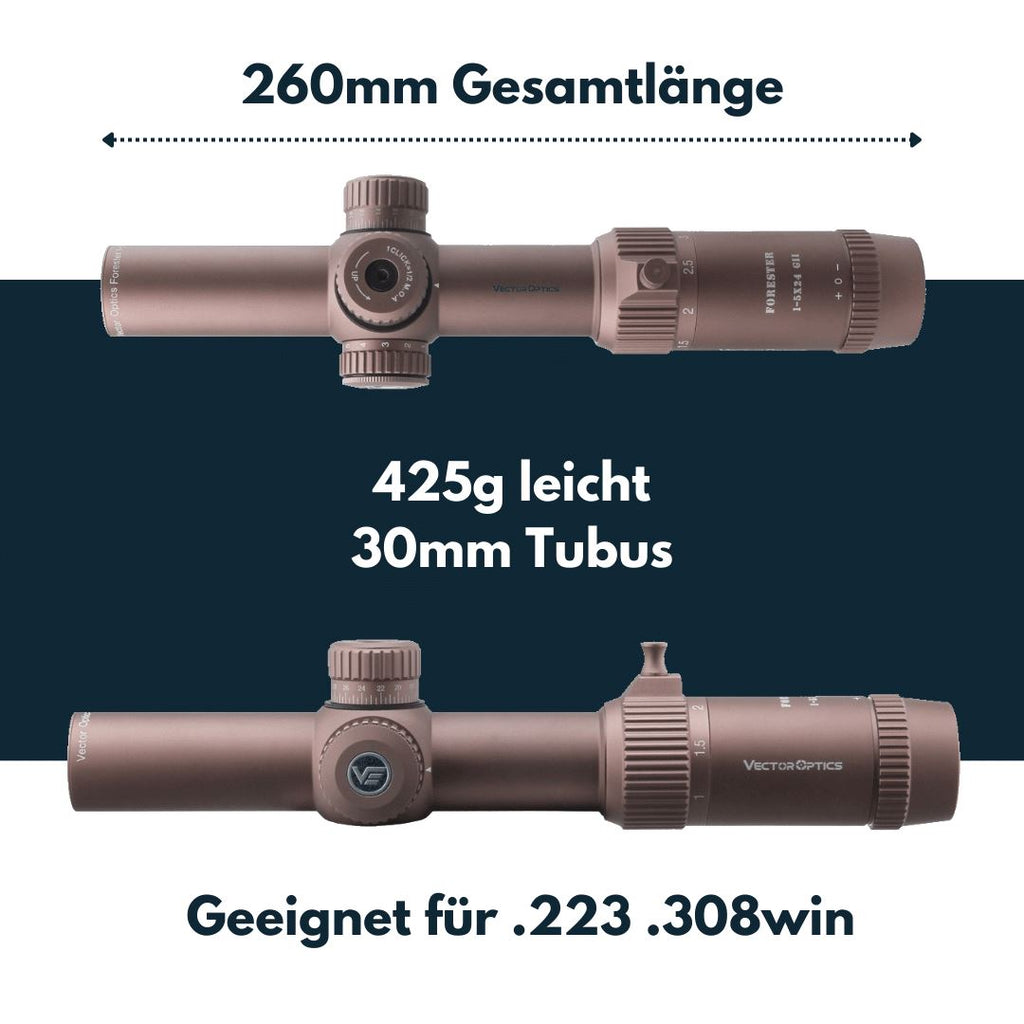 Vector Optics Forester 1-5x24 GenII Coyote FDE montiert