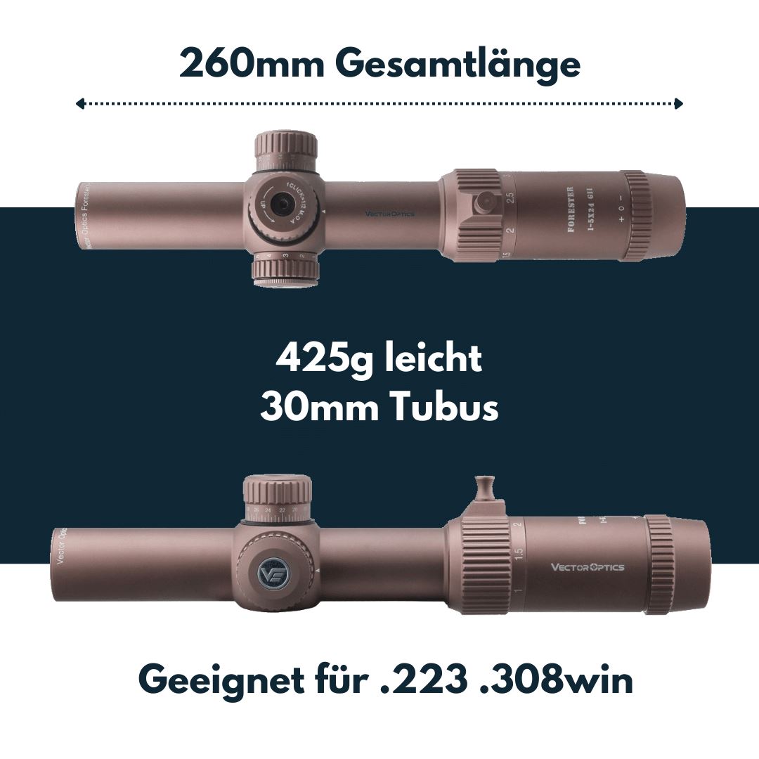 Vector Optics Forester 1-5x24 GenII Coyote FDE montiert
